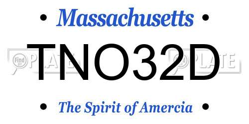 TNO32D Massachusetts License Plate