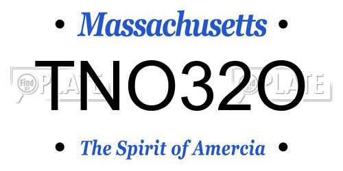 TNO32O Massachusetts License Plate