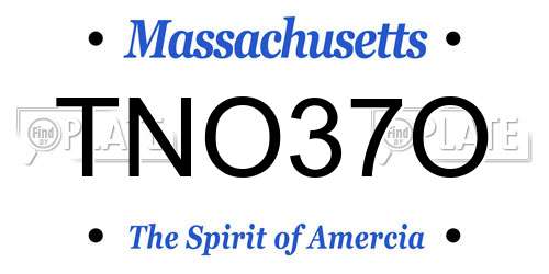 TNO37O Massachusetts License Plate