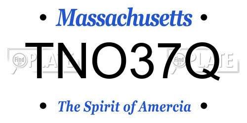 TNO37Q Massachusetts License Plate