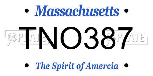 TNO387 Massachusetts License Plate