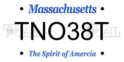 TNO38T Massachusetts License Plate