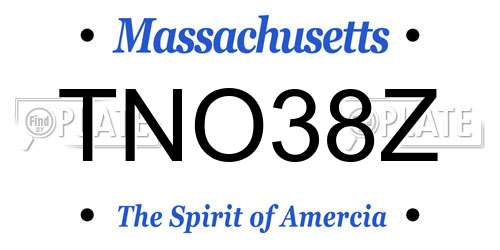 TNO38Z Massachusetts License Plate