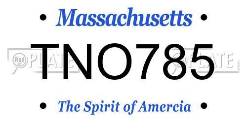 TNO785 Massachusetts License Plate