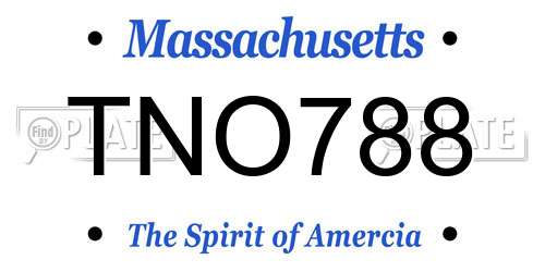 TNO788 Massachusetts License Plate