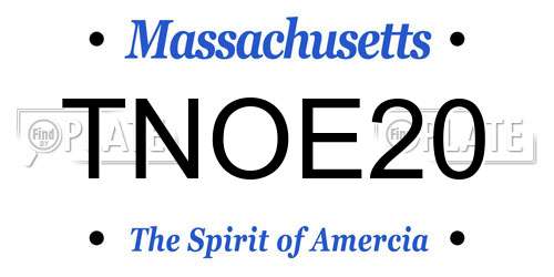 TNOE20 Massachusetts License Plate