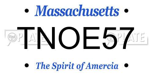 TNOE57 Massachusetts License Plate