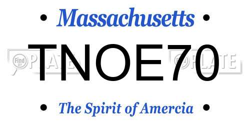 TNOE70 Massachusetts License Plate