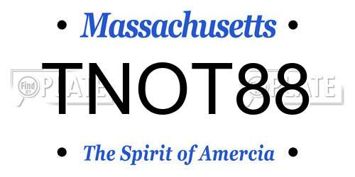 TNOT88 Massachusetts License Plate