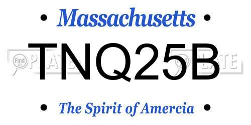 TNQ25B Massachusetts License Plate