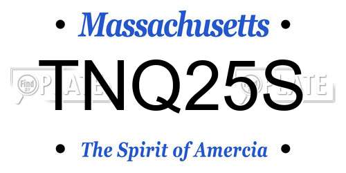 TNQ25S Massachusetts License Plate