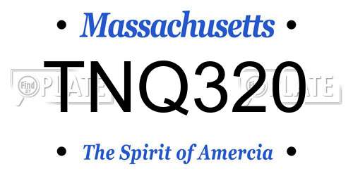 TNQ320 Massachusetts License Plate