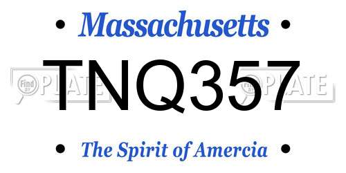 TNQ357 Massachusetts License Plate