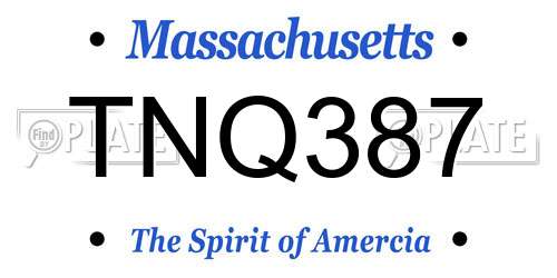 TNQ387 Massachusetts License Plate