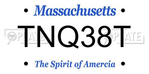 TNQ38T Massachusetts License Plate
