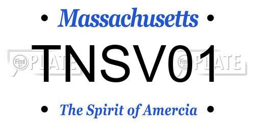 TNSV01 Massachusetts License Plate