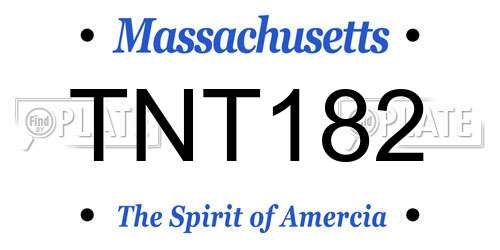 TNT182 Massachusetts License Plate