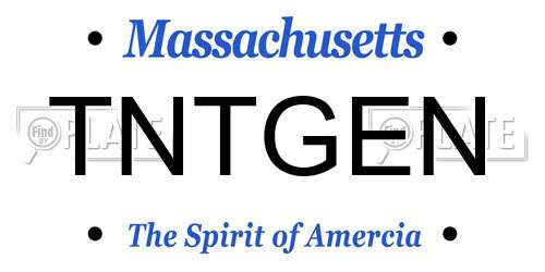 TNTGEN Massachusetts License Plate