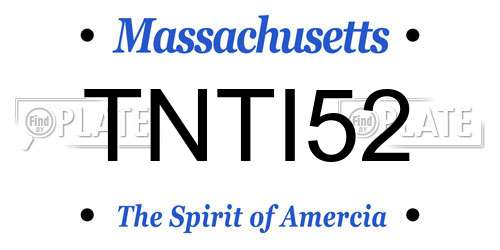 TNTI52 Massachusetts License Plate
