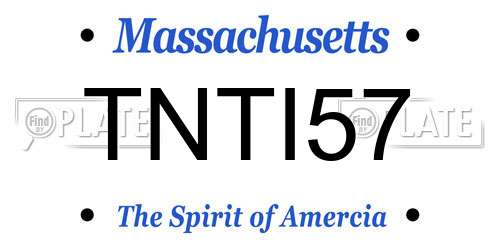 TNTI57 Massachusetts License Plate