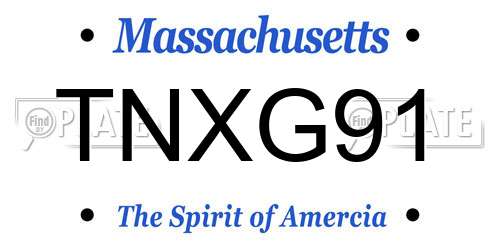 TNXG91 Massachusetts License Plate