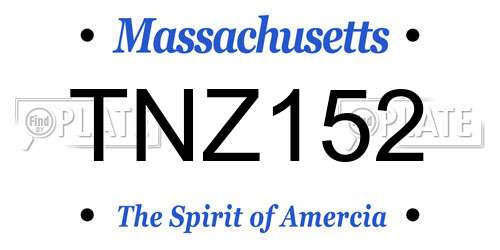 TNZ152 Massachusetts License Plate