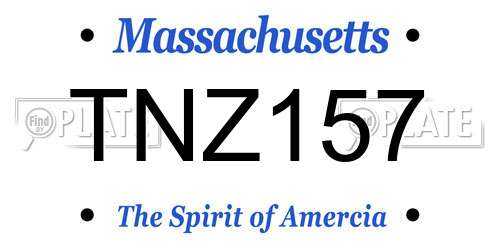 TNZ157 Massachusetts License Plate