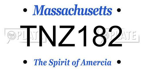 TNZ182 Massachusetts License Plate