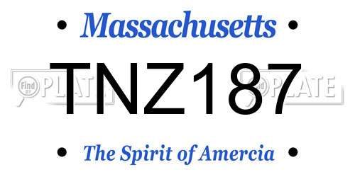 TNZ187 Massachusetts License Plate