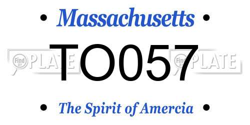 TO057 Massachusetts License Plate