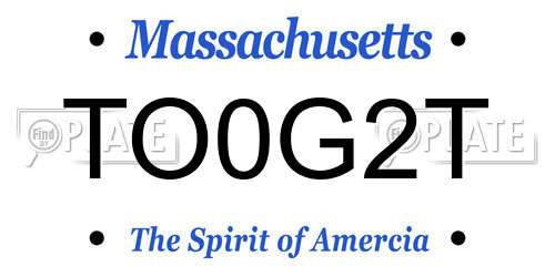 TO0G2T Massachusetts License Plate
