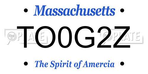 TO0G2Z Massachusetts License Plate