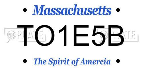 TO1E5B Massachusetts License Plate
