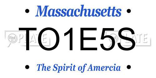 TO1E5S Massachusetts License Plate
