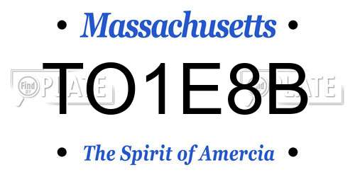 TO1E8B Massachusetts License Plate