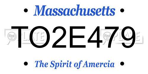 TO2E479 Massachusetts License Plate