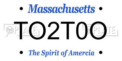 TO2T0O Massachusetts License Plate