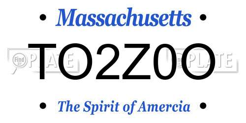 TO2Z0O Massachusetts License Plate