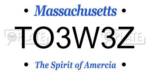 TO3W3Z Massachusetts License Plate