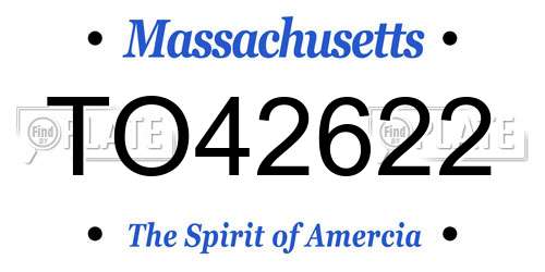 TO42622 Massachusetts License Plate