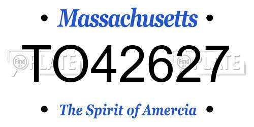 TO42627 Massachusetts License Plate