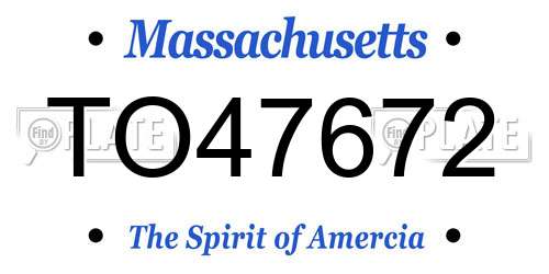 TO47672 Massachusetts License Plate