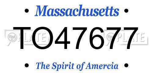 TO47677 Massachusetts License Plate