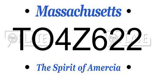 TO4Z622 Massachusetts License Plate