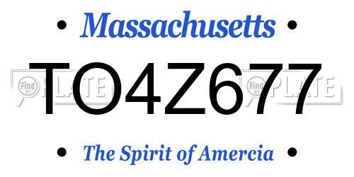 TO4Z677 Massachusetts License Plate