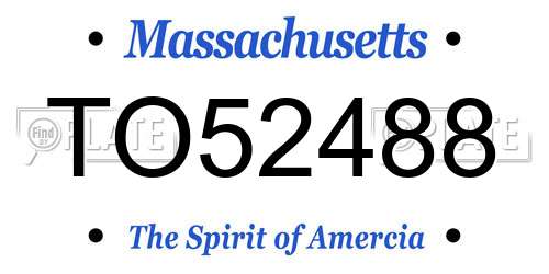 TO52488 Massachusetts License Plate