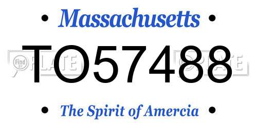 TO57488 Massachusetts License Plate