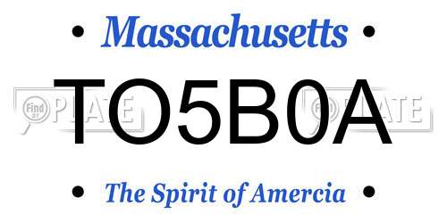 TO5B0A Massachusetts License Plate
