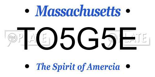 TO5G5E Massachusetts License Plate
