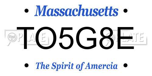 TO5G8E Massachusetts License Plate
